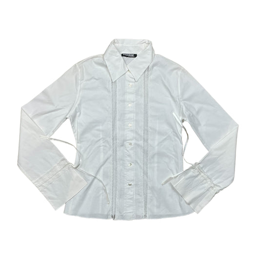 Coquette Button Up Shirt With Lace Details - S