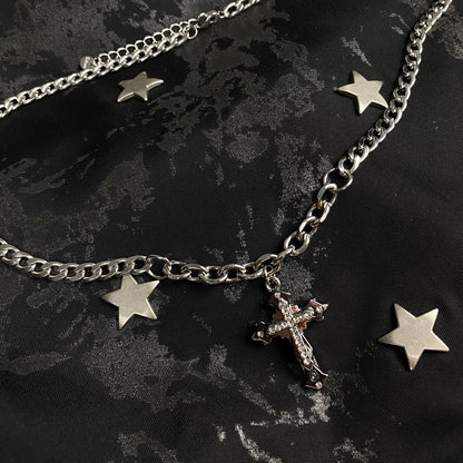 Stainless Steel Cross Chain Necklace