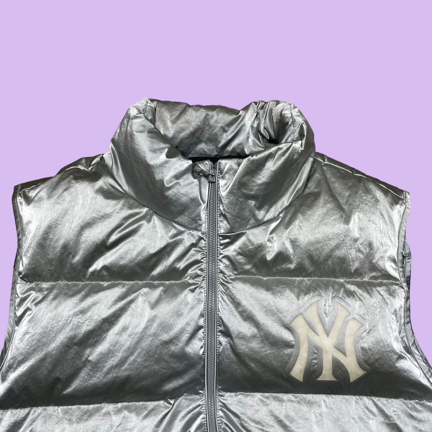 Silver Reflective New York Puffer Vest - XXL