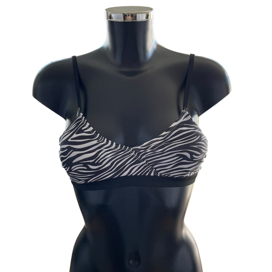 Zebra Print Bikini Top With Padding - DE 38