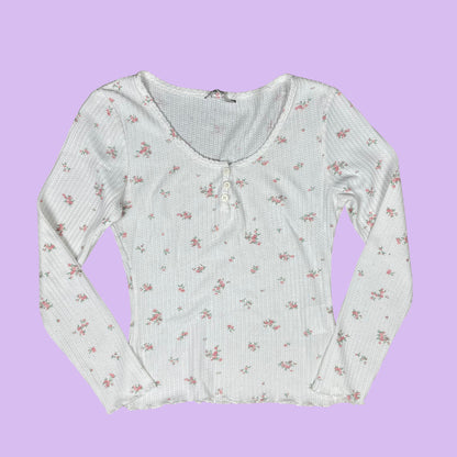 Coquette Flower Print Longsleeve - M