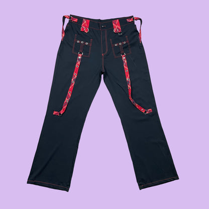 Black Pants With Red Details - M