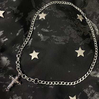 Stainless Steel Cross Chain Necklace