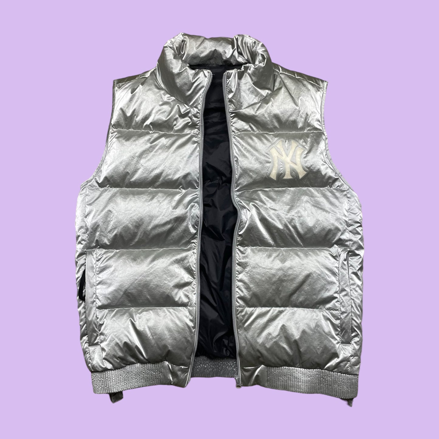 Silver Reflective New York Puffer Vest - XXL