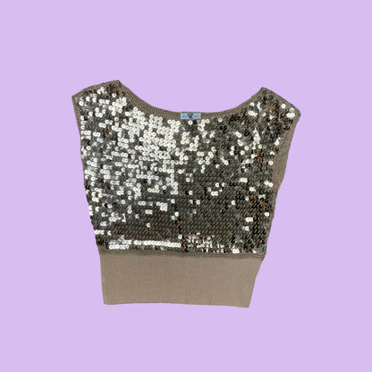 Gold Sequin Top - S