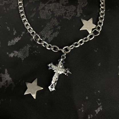 Stainless Steel Cross Chain Necklace