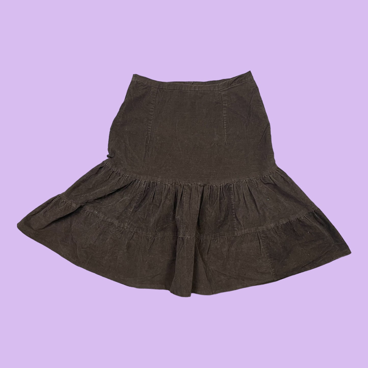 Brown Corduroy Midi Skirt - XS/XXS