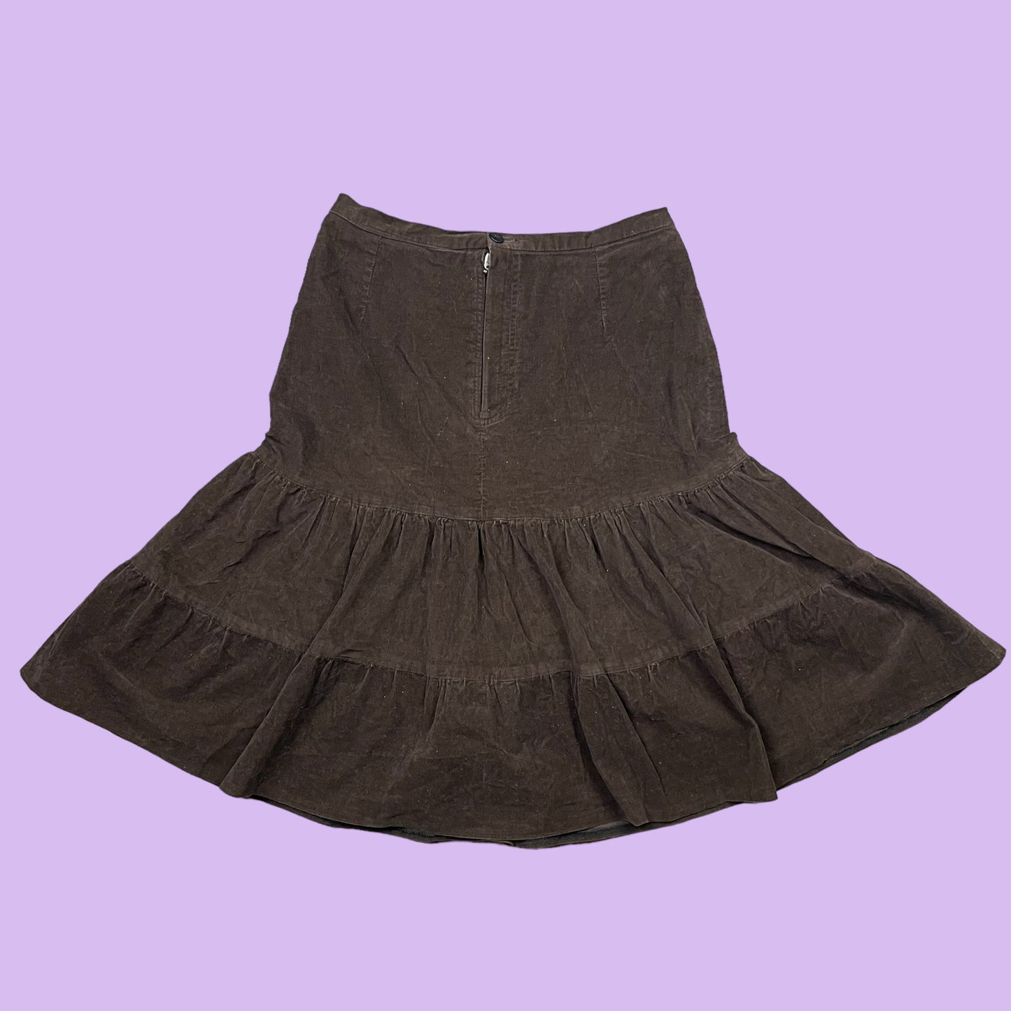 Brown Corduroy Midi Skirt - XS/XXS