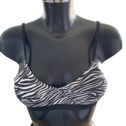 Zebra Print Bikini Top With Padding - DE 38