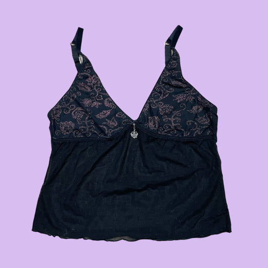 Black Lingerie Top - S