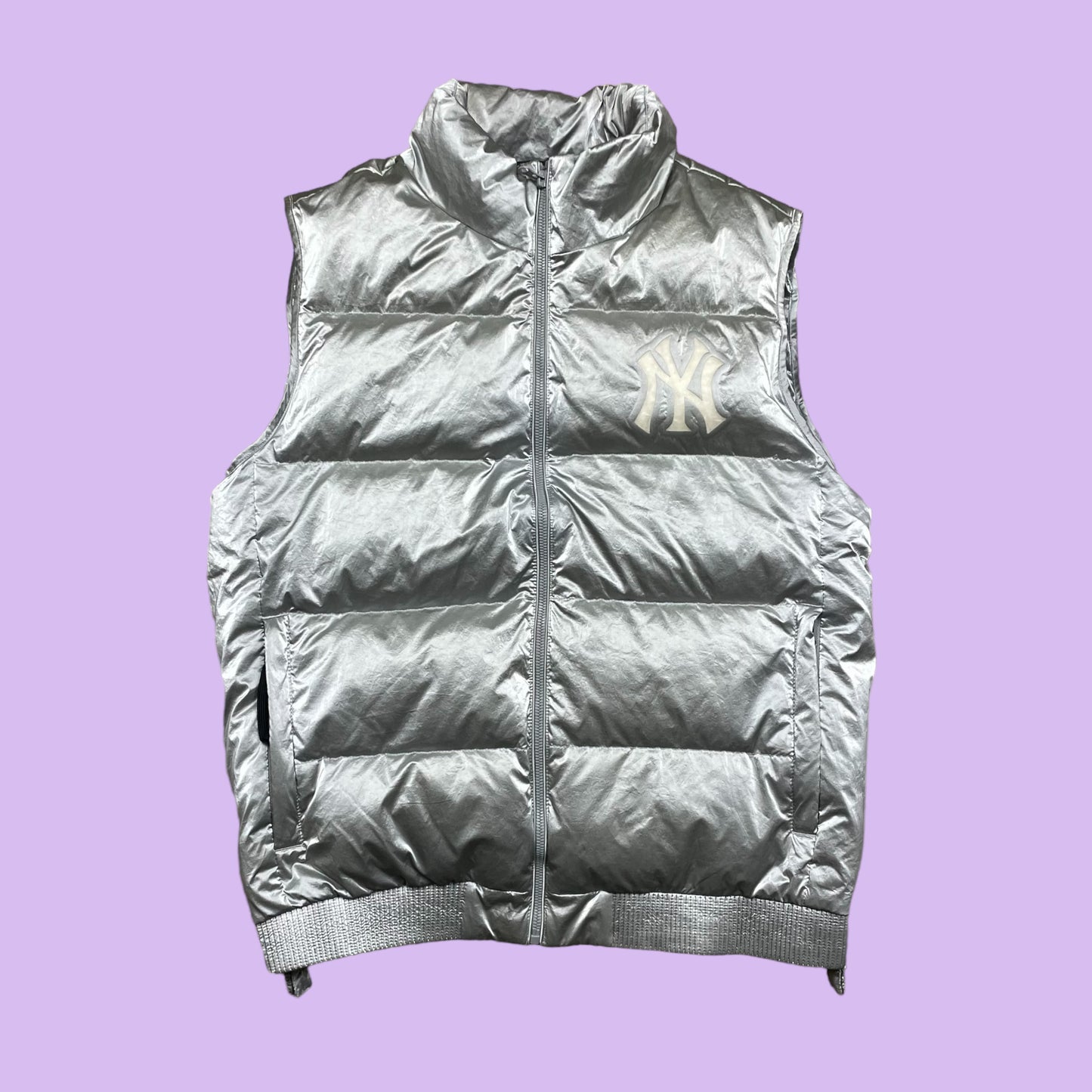 Silver Reflective New York Puffer Vest - XXL