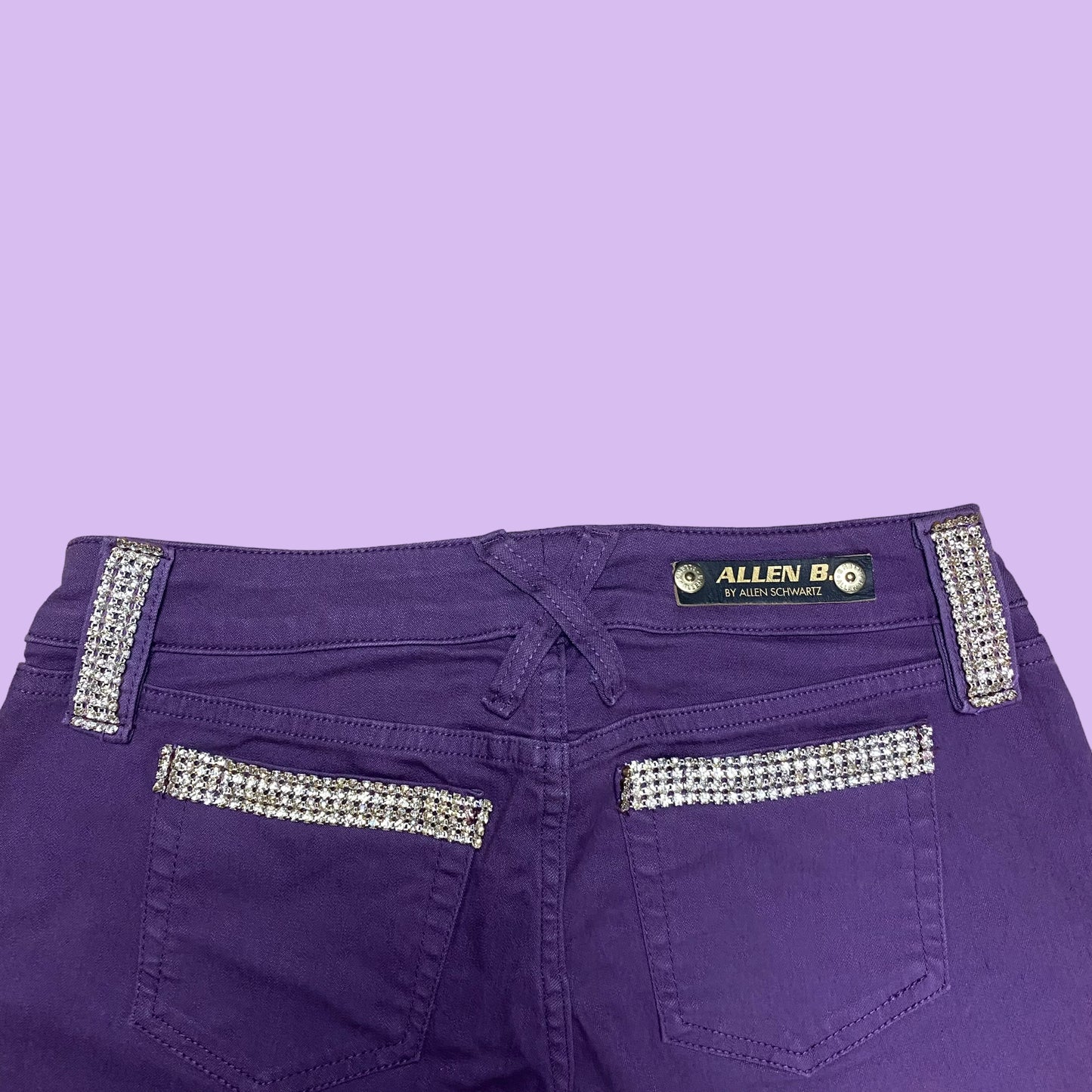 Purple Bootcut Jeans With Rhinestones - W28