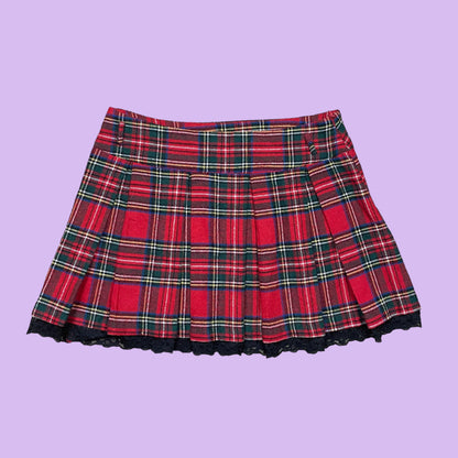 Red Tartan Mini Skirt - S/M