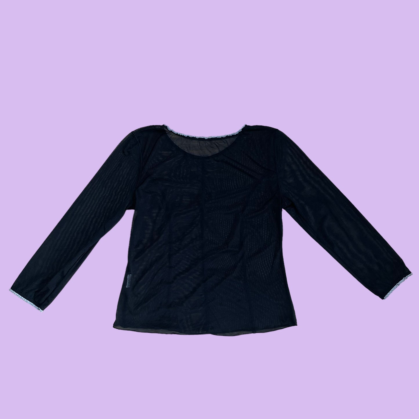 Black Mesh Longsleeve - S