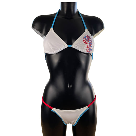 Deadstock White Tribal Replay Bikini Set - Bottom S / Cup AA