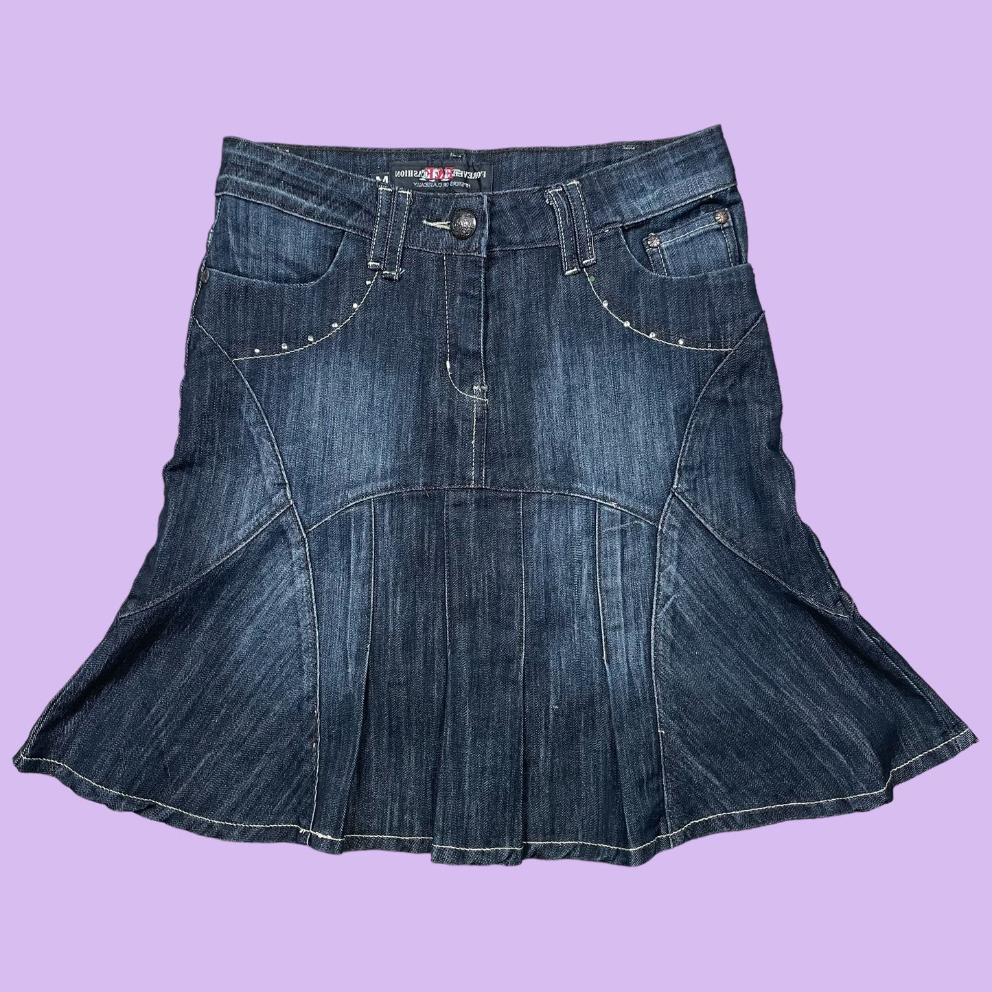 Denim Midi Skirt - M