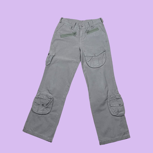 Low Waist Cargo Bootcut Pants - DE 36