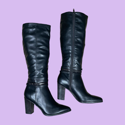 Y2K Faux Leather Boots - EU 37