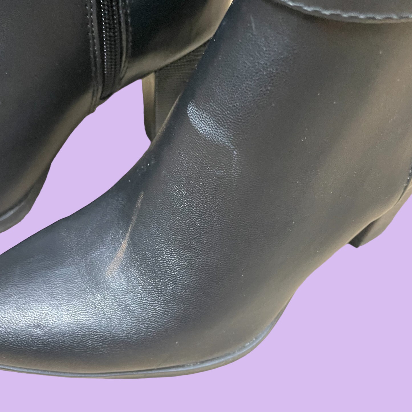 Y2K Faux Leather Boots - EU 37