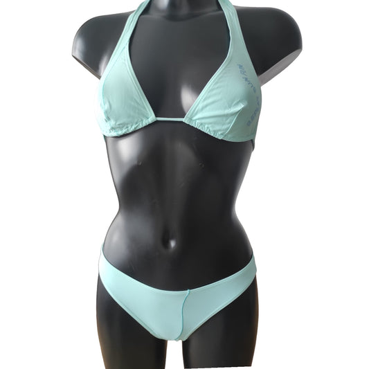 Deadstock Replay Turqouise Bikini With Rhinestones - Bottom S / Cup AA