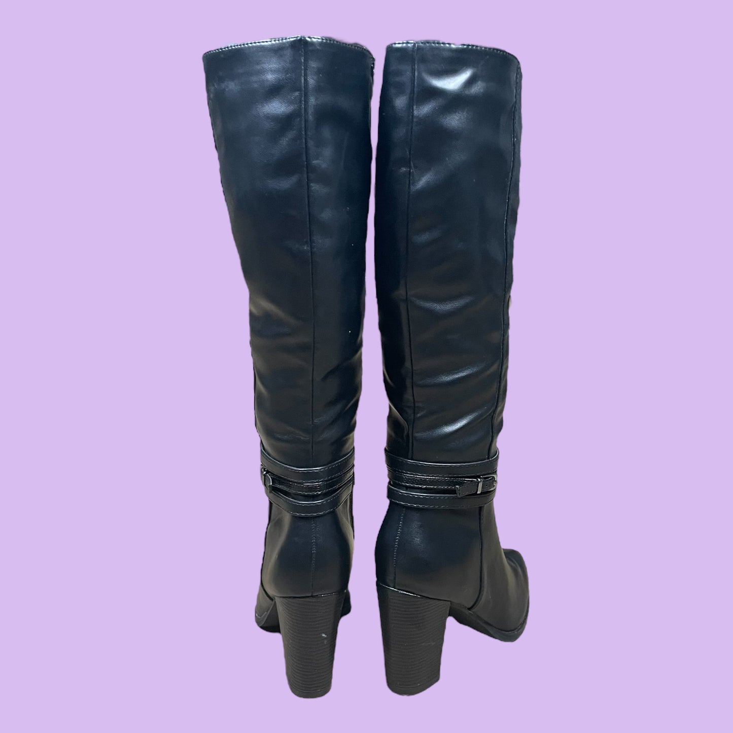 Y2K Faux Leather Boots - EU 37