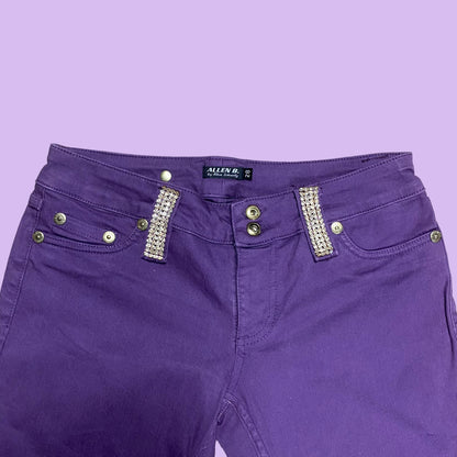 Purple Bootcut Jeans With Rhinestones - W28