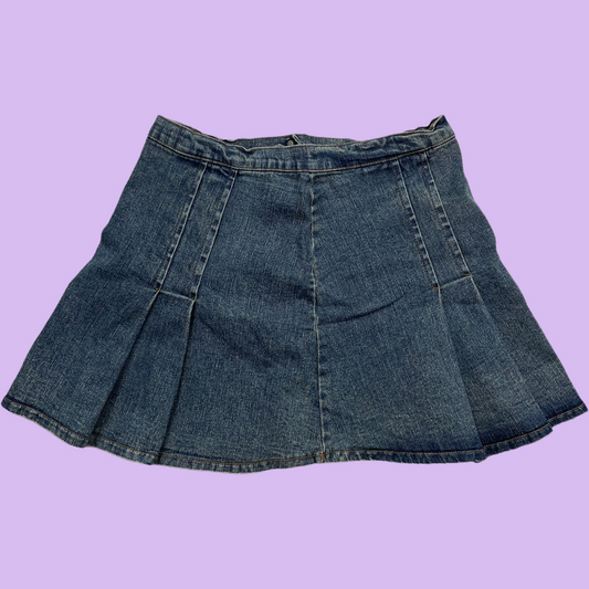 Denim Tennis Mini Skirt - M