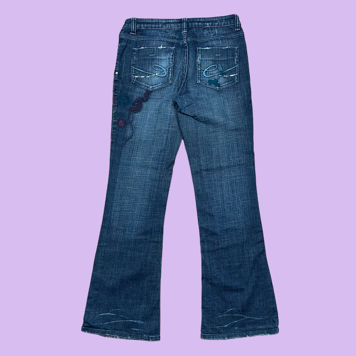 Bootcut Jeans With Embroidery - L