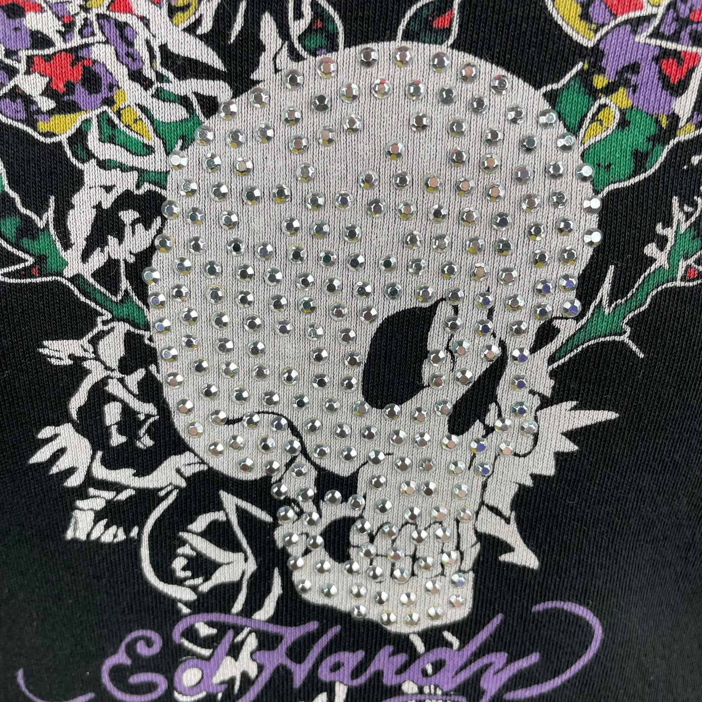 Ed Hardy Rhinestone Graphic T-Shirt - M