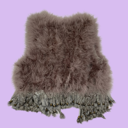 Real Rabbit Fur Vest - M