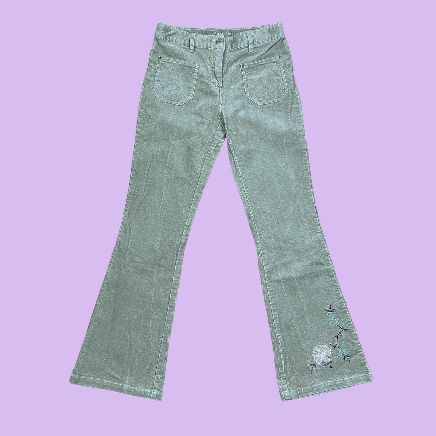 Vintage Corduroy Bootcut Jeans With Embroidery - Kids 170