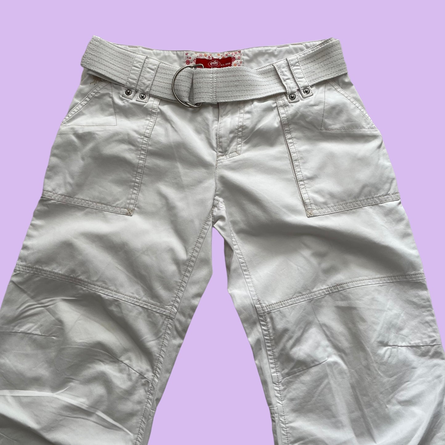 White Cargo Pants - XS