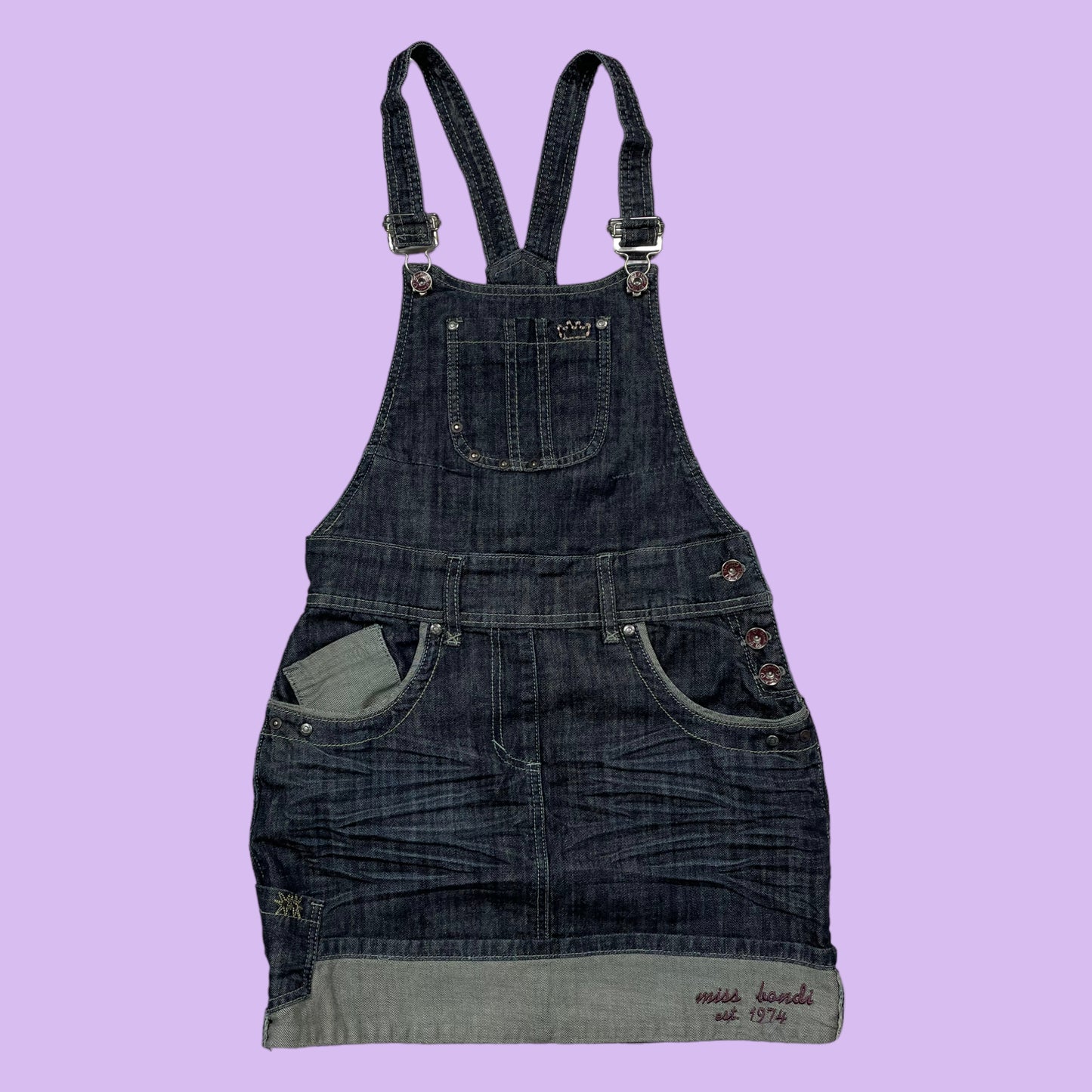 Denim Dungaree Mini Dress - Kids 152