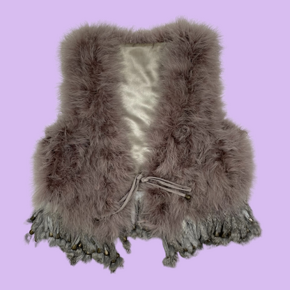 Real Rabbit Fur Vest - M