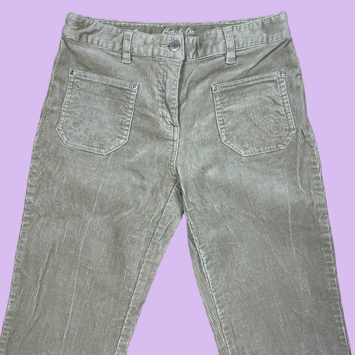 Vintage Corduroy Bootcut Jeans With Embroidery - Kids 170