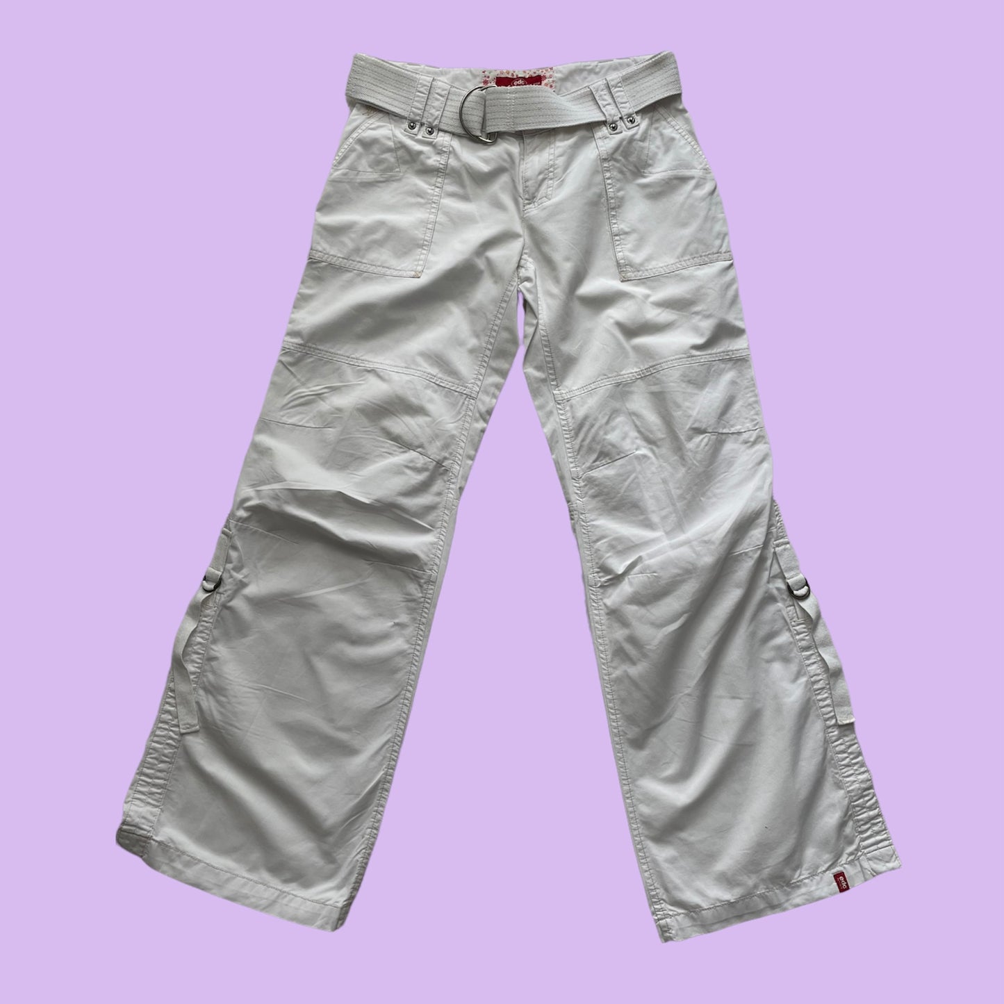 White Cargo Pants - XS