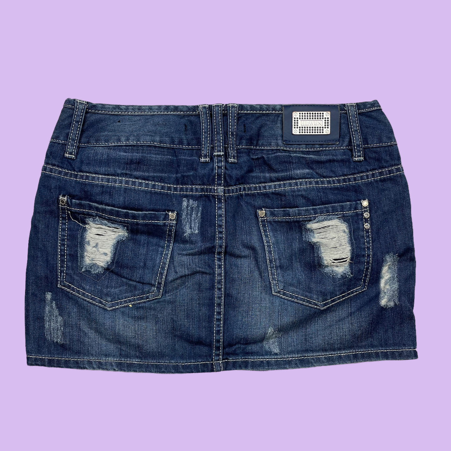 Denim Mini Skirt - L