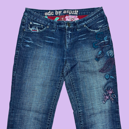 Bootcut Jeans With Embroidery - L