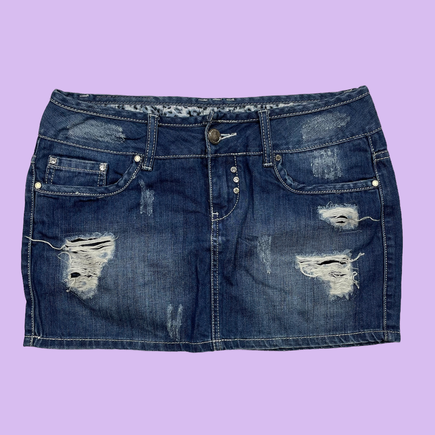 Denim Mini Skirt - L