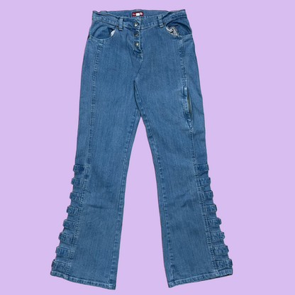 Vintage Jeans With Strap Details - S