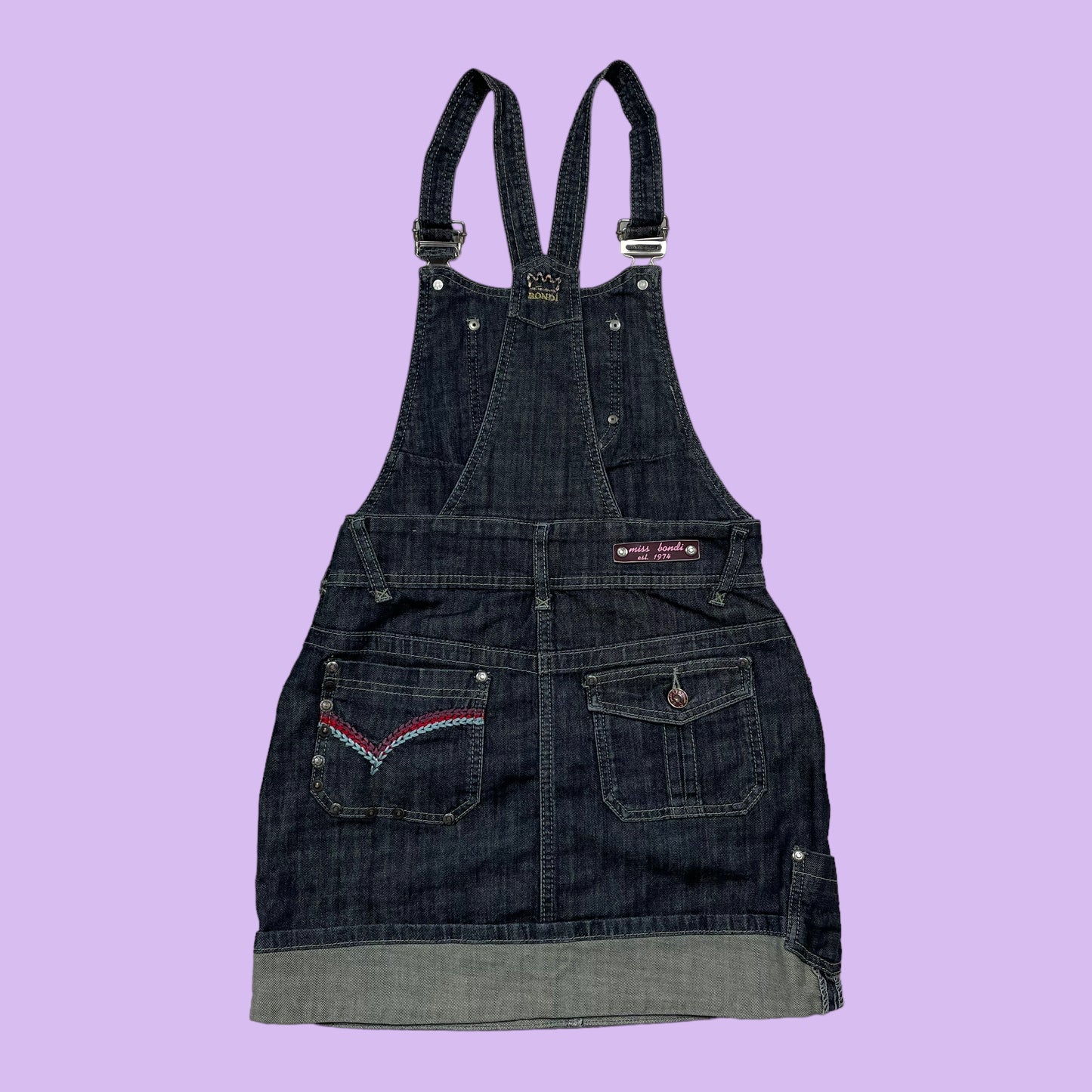 Denim Dungaree Mini Dress - Kids 152