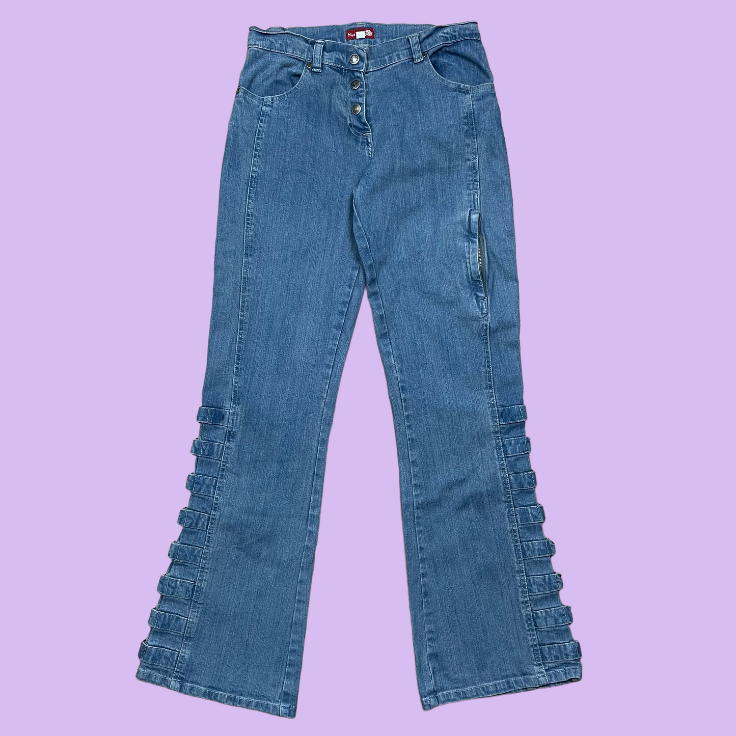 Vintage Jeans With Strap Details - S