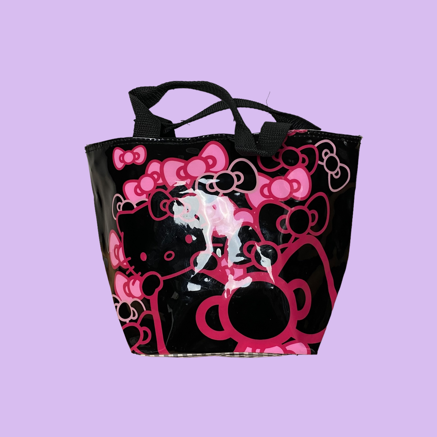 Black And Pink Vinyl Mini Bag