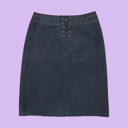 Fake Suede Midi Skirt - S