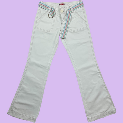 White Bootcut Pants - S