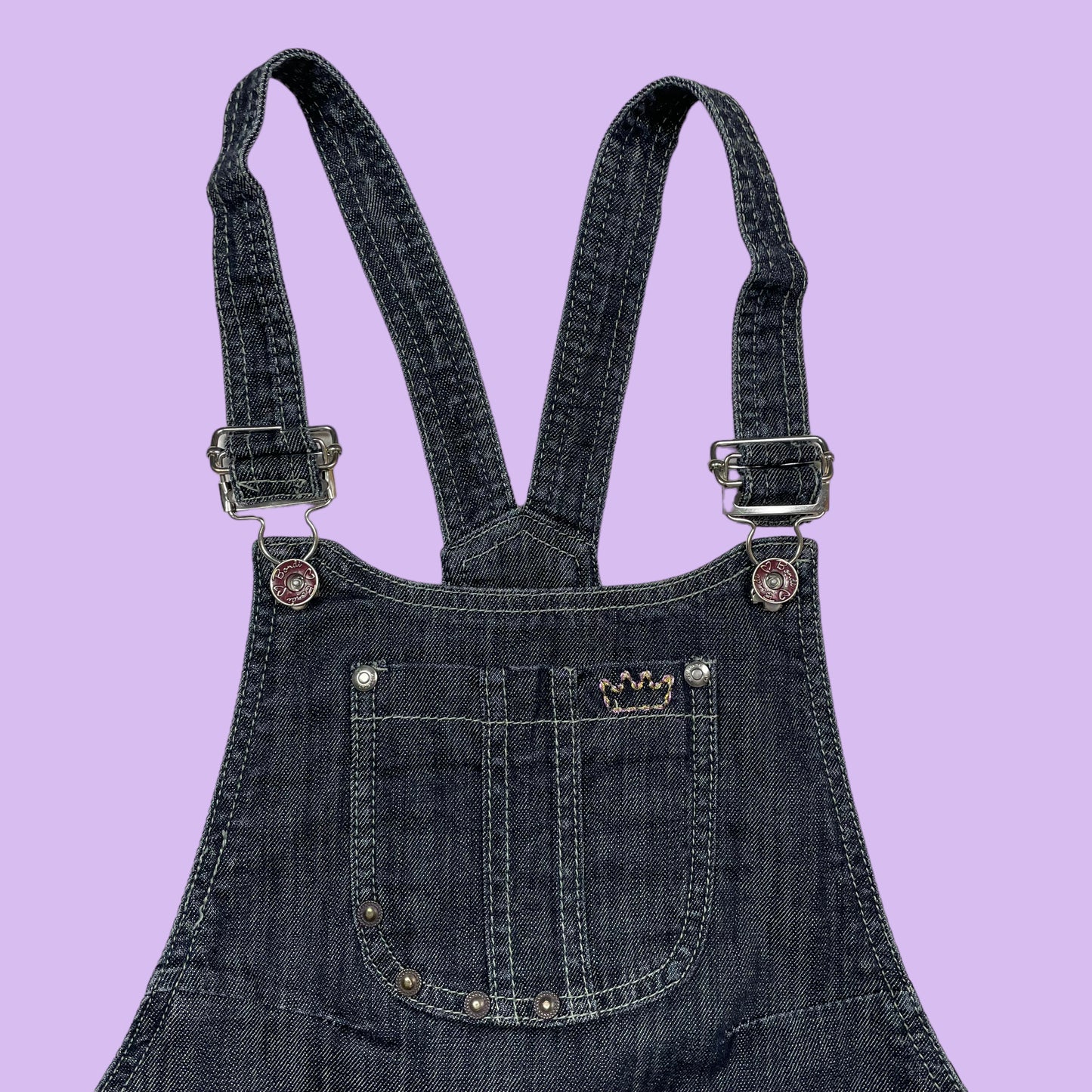 Denim Dungaree Mini Dress - Kids 152